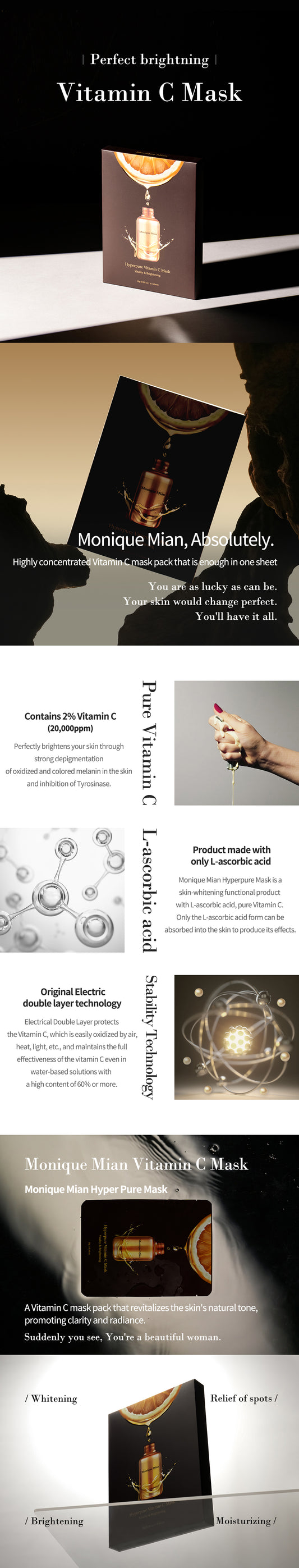 Monique Mián Set di maschere anti-vita di vitamina Iperpure x5