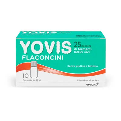Yovis Flaconcini 25 Miliardi Integratore Fermenti Lattici Vivi e Probiotici 10 Flaconcini